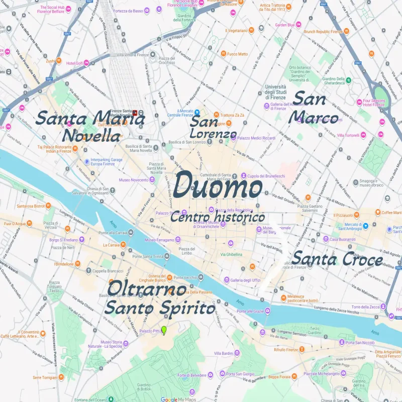 Dónde alojarse en Florencia Mapa